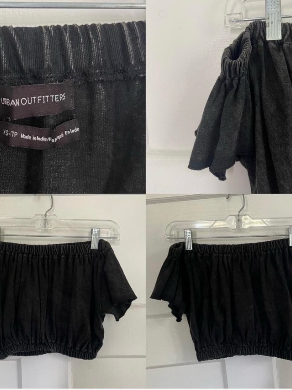 urban outfitters black off the shoulder crop top - Picture 4 of 4